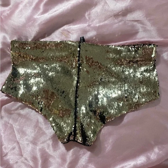Gold Sequined Booty Shorts S/M for burning man/raves/parties/pride - Picture 2 of 4